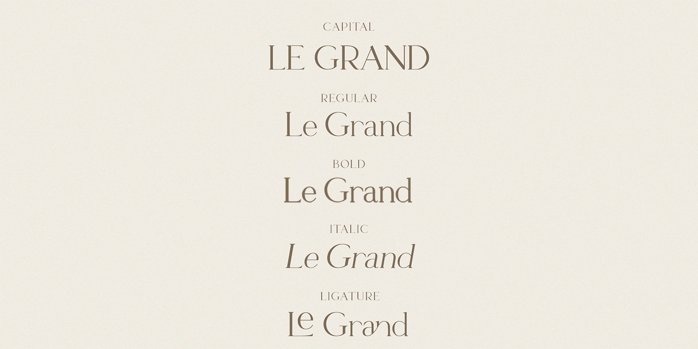 Пример шрифта Le Grand Italic